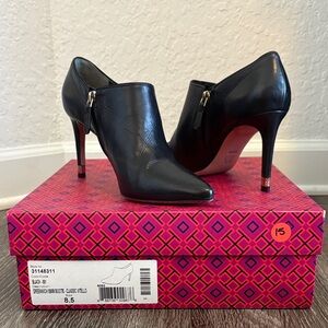 Tory Burch Greenwich Black Leather Ankle Booties